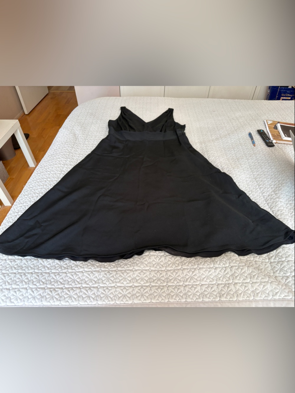 J. Crew Black Silk Midi Dress